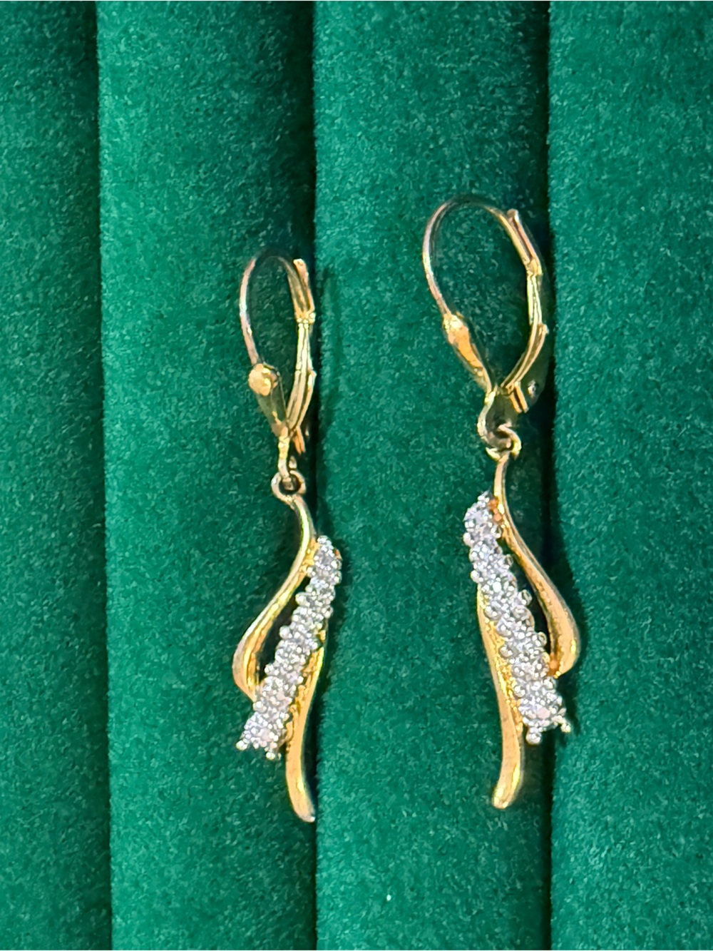 Seta 925 Sterling Silver Floral Drop Earrings in Gold Accents